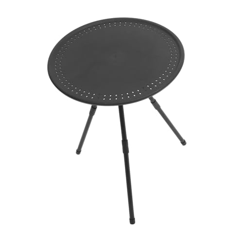iplusmile Table Pliante Ronde Compacte pour Camping Et Déjeuners sur l'herbe, Petite Table Basse Pliable Réglable en Hauteur, Construction Robuste Panneau...