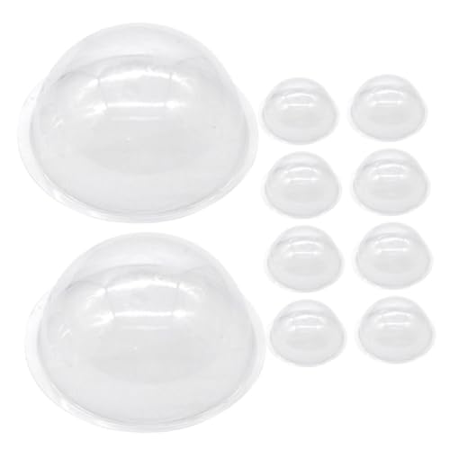 WEKADRIN 20pcs Christmas Snow Globe Domes 12cm Plastic Fillable Hemisphere Cloche Covers for DIY Snow Globe Ornaments and Wedding Centerpiece Decorations