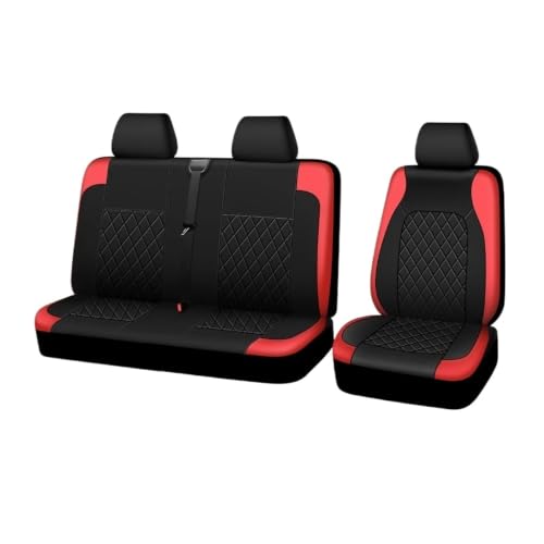 Couverture siège voiture cuir PU premium noir et rouge pour intérieur Opel Movano