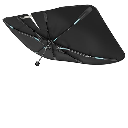 [Upgraded] Nmoiss Windshield Sun Shade Umbrella - [Vinyl Coating Heat Shield] Protect Car from Sun...