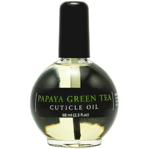 Ellie Chase Moisturizing Cuticle & Nail Care Oil 2.3 Fl Oz - Papaya Green Tea Scented – Infused with Jojoba Oil, Aloe, Vitamin E – Nail & Cuticle Hydration, Repair, Moisturizer, Strengthener, Growth Cover