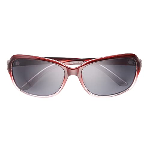 Panama Jack Women's Polarized Studded Rectangle Sunglasses, Purple Crystal/Light Purple on Bottom, 592