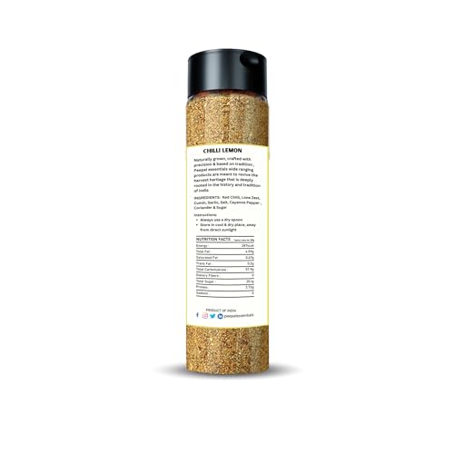 Image of Peepal Essentials chilli Lemon Seasoning for popcorn /Fries /Roasted Almonds /Grilled Corn, Gluten-Free /vegan, pure & natural