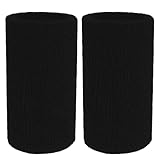 Sweatbands Sports Wristbands for Men and Women - 6 inch Elastic Athletic Wrist Bands for Tennis, Basketball, Running, Working Out (Black)