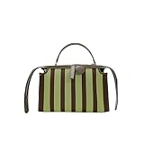Material: Lederpolyester Damen Umhängetasche Handtasche Umhängetasche Messager Bag Stripped Luxus Unterarmtasche Große Kapazität/101 (Color : A)