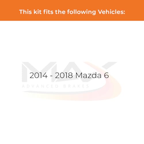 Image of MAX Advanced Brakes - Front Brake Kit For 2014-2018 Mazda 6| Carbon Ceramic Brake and Rotor Kit| Daily Performance Geomet Coated Cross-Drilled Brake Rotors