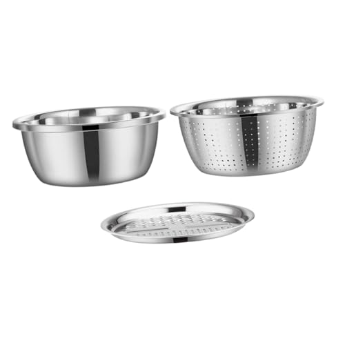 Sosoport Inoxidable con Rallador Multifuncional y Cesta de Desagüe para Verduras Resistente y Duradera