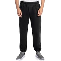 Fruit of The Loom Mens Eversoft Fleece with Pockets, Moisture Wicking & Breathable, Sizes S-4x Sweatpants, Elastic Bottom - Black, Small US