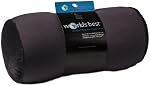 Wolf Essentials Microbead Bolster Tube Travel Pillow - Compact Neck Roll Pillow for Airplane, Car, or Home - Soft Lumbar Support Pillow – Charcoal