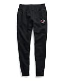 CHAMPION Womens Reverse Weave Monochromatic Chainstitch Big C Logo Jogger Sweatpants-BLACK_L