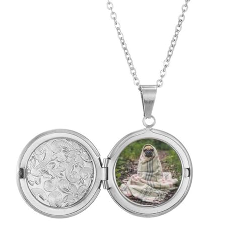 Collier médaillon bouledogue contre l'absence médaillon photo intime