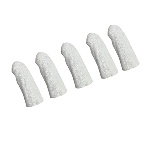 TOVINANNA 5pcs Prevent Injury Finger Sleeve Jewels for Nails Craft Finger Caps Heat Insulation Finger Sleeve Thumb Cots Fingertip Bandages Thumb Sleeve Finger Sleeves Finger Guard White