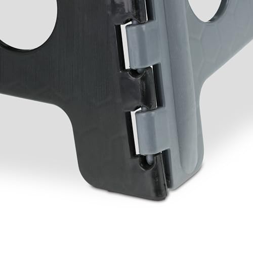 Relaxdays Klapphocker faltbar, Camping Hocker, Kinder Badhocker, bis 150 kg, Kunststoff, HBT: 39x39x32 cm, grau/schwarz
