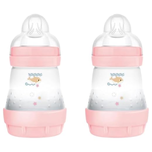 MAM Biberon Easy Start Anticolica, in Set da 2, con Tettarella in Silicone SkinSoftTM, 0+ Mesi, 160 ml, Rosa