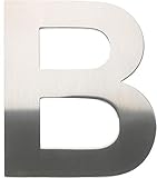  Letra de metal \"B\" – Acero inoxidable cepillado con adhesivo 3M – 8 cm de altura