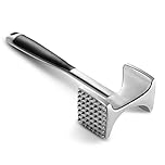 KITEXPERT Meat Tenderizer Hammer with Comfortable-Grip Handle, Dual-Side Mallet for Kitchen, Heavy Duty Pounder for Tenderizing Steak, Beef and Fish, Silver