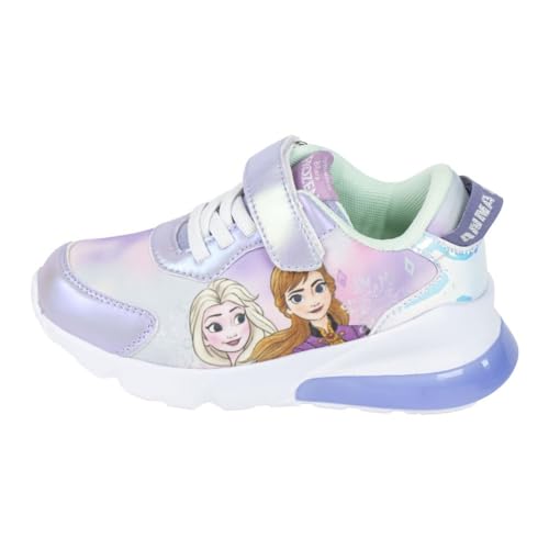 Disney Elsa y Anna Zapatos para Niña, Frozen Calzado Deportivo Niñas, Deportivas Luces para Niña, Talla EU 26