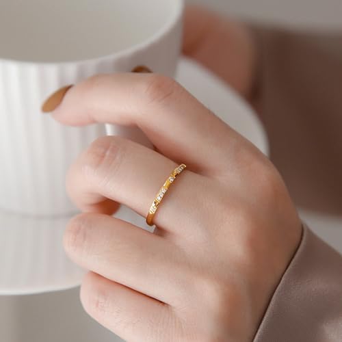 Roe Dolph Gold Rings That Don't Tarnish Gold Engagement Rings Gold Cubic Zirconia Rings Danity Wedding Band Rings for Women Non Tarnish Stackable Knuckle Rings Set for Teen Girls3