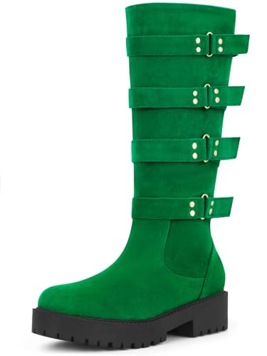 Bottes gothiques à plateforme design élégant avec finitions boucles et talon épais