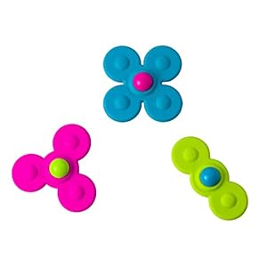 Fat Brain Whirly Squigz, Kids Preschool Toy, Spinning and Stacking Toy with Suction, Toy Building Sets, Teething Toy…