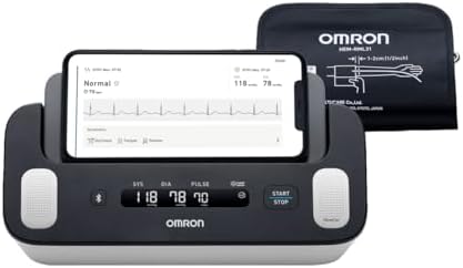 OMRON Complete 2-in-1 Blood Pressure Monitor + EKG for Home Use &...