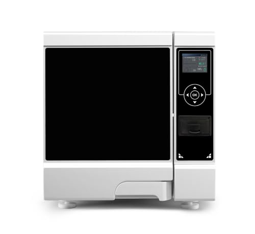 EustomA Mini Steam Sterilizer,8L/12L Automatic Autoclave Class B Vacuum Drying Function with Water Tank USB Ports High Pressure Temperature Digital Screen (8L)