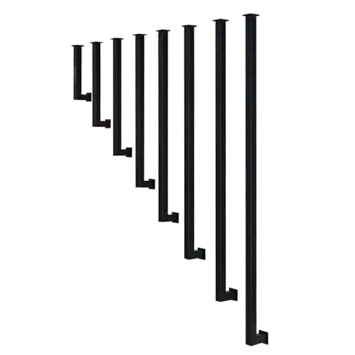 Opzioni di dimensionamento personalizzabili: Disponibile in lunghezze da 30 cm a 160 cm, con un diametro del tubo quadrato di 3,2 cm e una distanza di 7 cm dalla parete. Misurare dalla superficie del gradino verso l'alto più di 12 cm prima dell'acquisto per selezionare la misura perfetta per le scale.