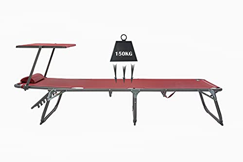 Homecall XXL Lettino da Spiaggia in Alluminio con