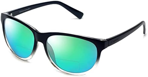 Coyote Eyewear Polarized Sunglasses Bifocal Reading/No Power Lens Opt Black Clear Crystal Men Women Trendy Sun Glass Reader