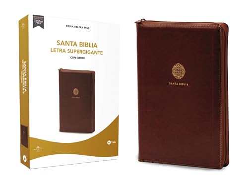 RVR60, Santa Biblia, Letra Supergigante, Leathersoft, Café, con C...