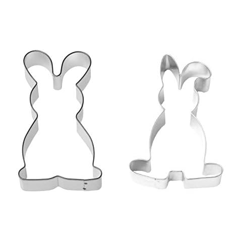 Neustanlo Cookie Cutter Set Rabbit Couple JJ and Jenny Stainless Steel Cover