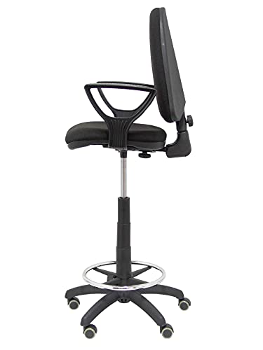 Taburete Ayna Bali Negro ergonómico con ruedas de parquet y reposabrazos fijos 6