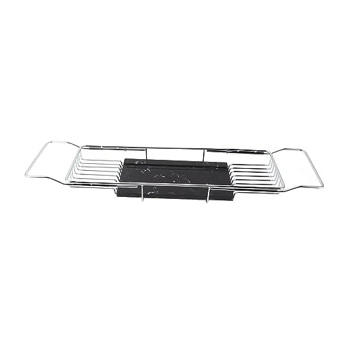 Bandeja extensible para bañera, diseño elegante para baños relajantes, sostiene libros, bebidas y accesorios, para amantes del spa, ajustable e impermeable