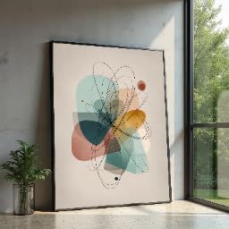 XINBAO Abstract Shapes Canvas Wall Art, Geometric Design, Minimalist Colorful Home Decor,Contemporary Wall Art on Canvas Poster(60x80cm/Frameless)