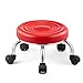 Rolling Stool Czerwony wodoodporny stołek na kółkach PU, przenośny niski stołek dziecięcy, obrotowe kółka do pedicure w łazience, 23x33cm