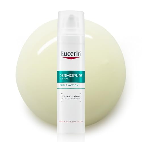 Eucerin DermoPure Clinical Triple Action 3-fach tiefenwirksame Pflege 40 ml, exfolierendes Gesichtsserum mit Salicylsäure & Thiamidol, Behandlung von Unreinheiten und Akne