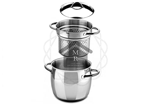 MEPRA SPAGHETTIERA PASTAIOLA 1950 ACCIAIO INOX 18/10 cm. 22 LITRI 7