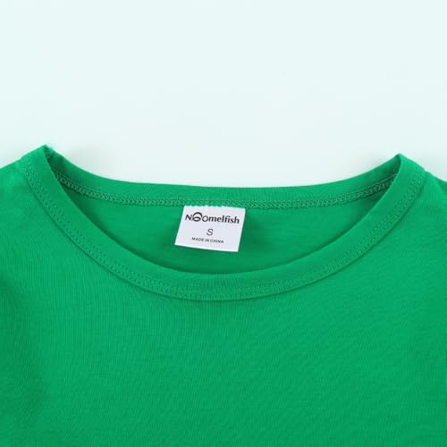 Noomelfish Girls Ruffle Long Sleeve T-Shirts Solid Color Tee Tops Blouse (5-12 Years)3