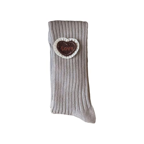 Girls Cable Knit Tights Footed Knee High Socks Kids Toddler Cute Love Stretchy Warm School Uniform Stocking Pantyhose