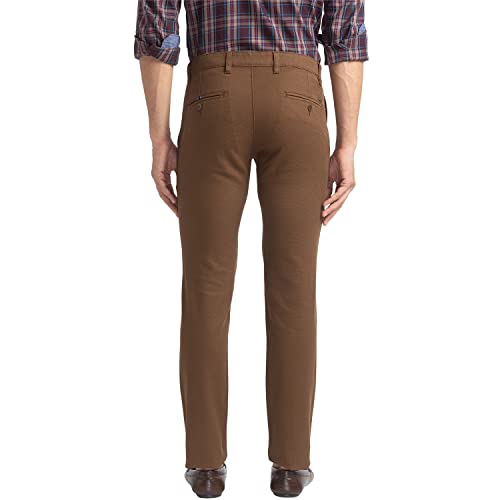 Image of Parx Men's Cotton Blend Solid Pattern Super Slim Fit Flat Front Casual Trouser