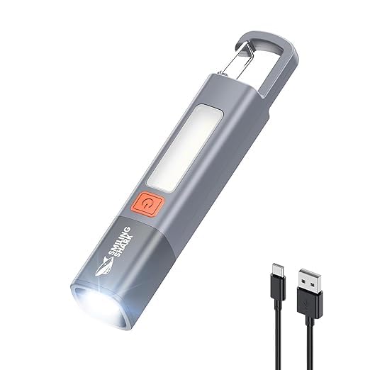 PRIMINI Flashlight, Small Bright LED Rechargeable Flashlights High Lumens with Side Light & Hook & Zoomable Brightest Handheld Waterproof Flash Light for Emergencies/Camping/Home-image-7