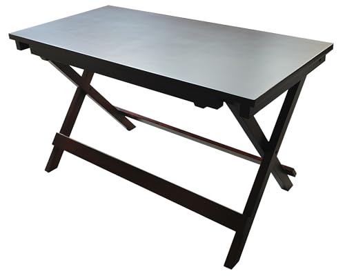 Image of fplus Teak Wood Folding Table 32x16x18 Inches | Foldable Side Table for Living Room, Bedroom & Balcony