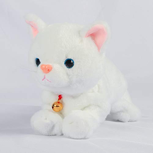 Smalody Interactive Plush Toys, Novelty Sound Control Electronic Cat Electronic Pets Robot Cat Gift for Children (White) - Thumbnail 3