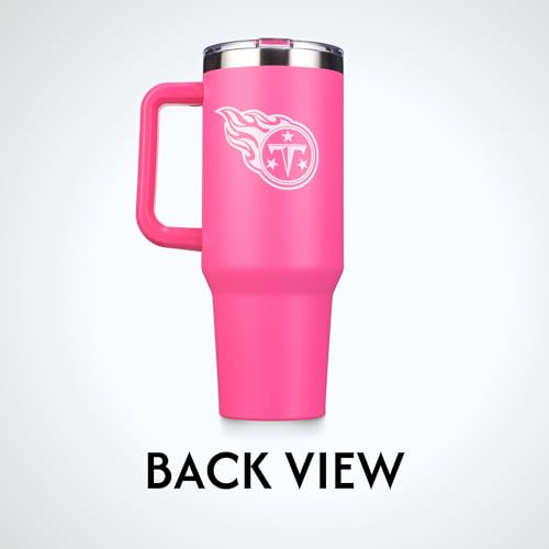 Image of The Memory Company Officially Licensed 40oz Pink Game Day Tumbler with Team Logo, Tennessee Titans