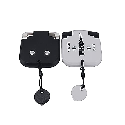 XFDACOV Golf Tally Counter Clicker Turning Technology up to 99 Score Stroke Counter 2pc(White/Black)
