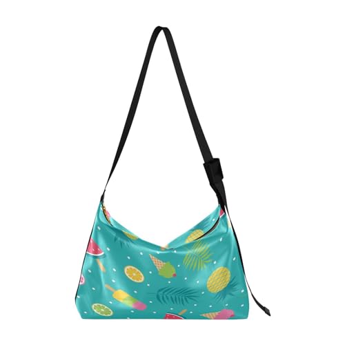 Bolso cruzado para adultos, impermeable, para hombre, bandolera, lindo patrón brillante de vacaciones de verano, Varios colores, 1 size