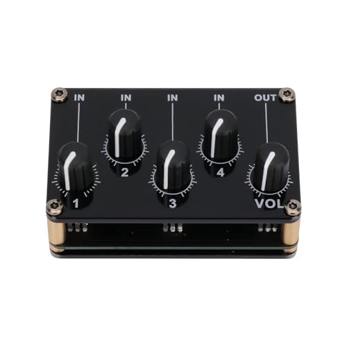 Ultra Low-Noise Audio Mixer, 4 Channel Line Multi-Device Mixer for Sub-Mixing for Small Club or Bar