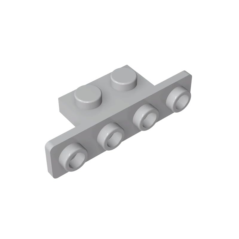 Gobricks 10201 Hinge Plate Bracket 1x2-1x4 [Rounded Corners] 50 Pieces GDS-638 Compatible with Lego Building Blocks Color:Light Bluish Gray — image 1