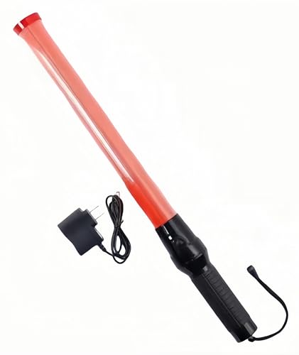 XinYiRich 警告灯 LEDライト バトン 信号 ライトワンド 多機能トラフィックワンド 54CM 防水防塵 明るい光 夜間でもはっきり見える 耐久性と耐衝撃性に優れシンプルで便利な操作 滑り止めロープが付属しており 道路指令 交通取締専門家 駐車監
