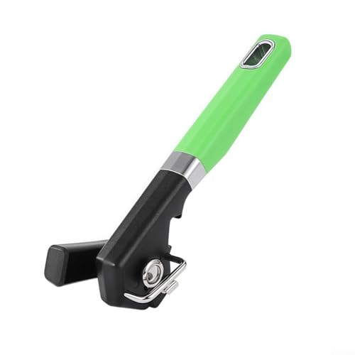 El abrelatas manual de corte lateral garantiza un manejo seguro de productos enlatados en tu cocina (verde)